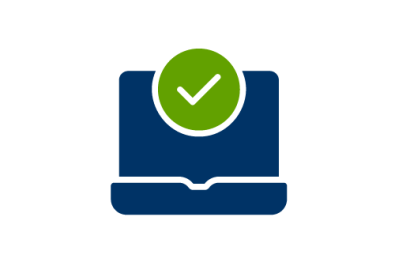 check mark on laptop
