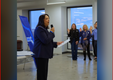 Screenshot of social media video of Lt. Gov. Driscoll at Shield Day 3